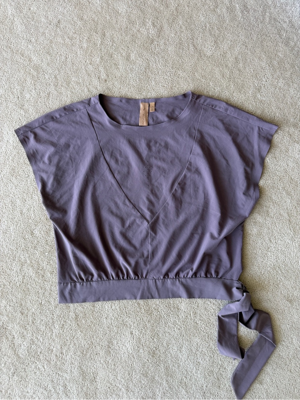 INDYEVA Relaxed Lavender Crop Top with Side Tie